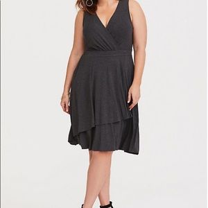 Grey Surplice Jersey Mini Dress - TORRID 2